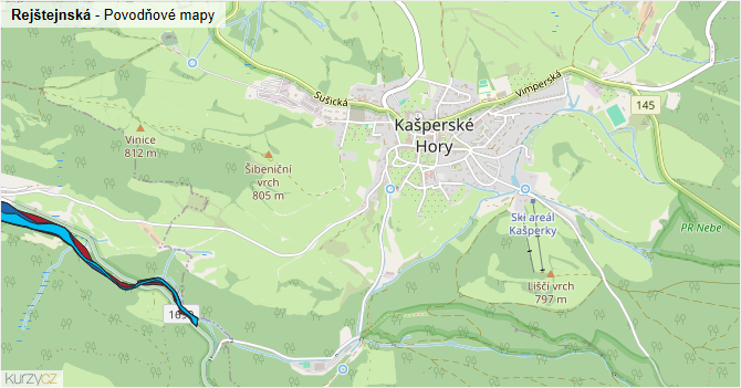 Rejštejnská - záplavové mapy stoleté vody