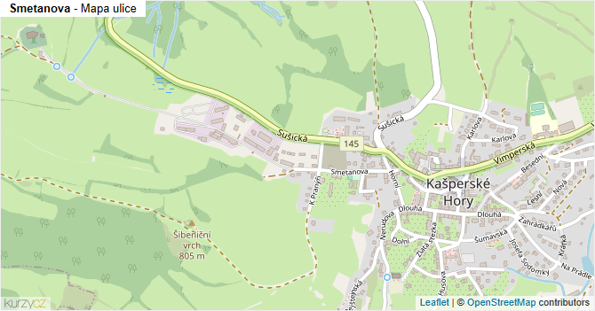 Smetanova - mapa ulice