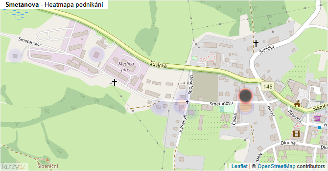 Smetanova - mapa podnikání