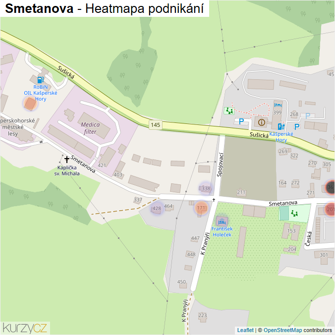 Mapa Smetanova - Firmy v ulici.