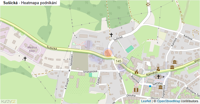 Sušická - mapa podnikání
