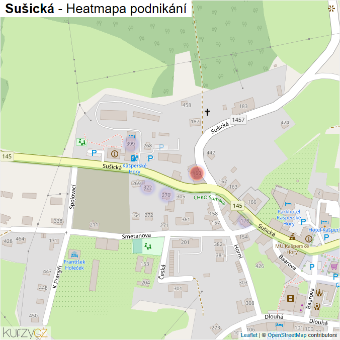 Mapa Sušická - Firmy v ulici.