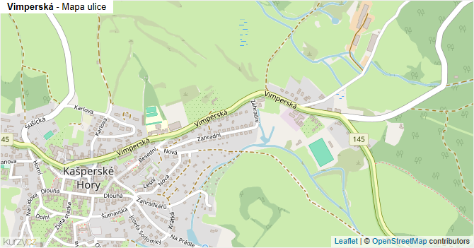 Vimperská - mapa ulice