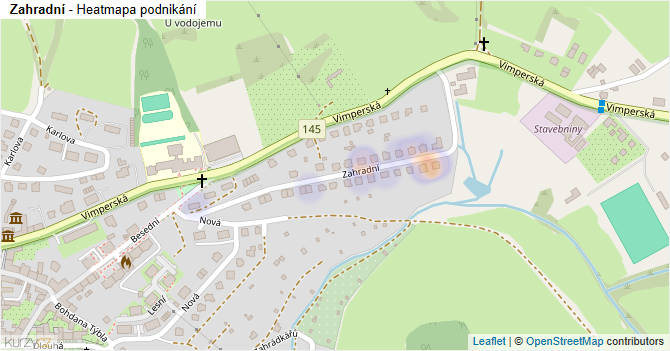 Zahradní - mapa podnikání