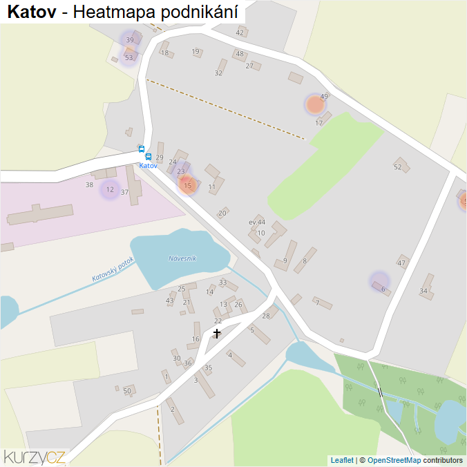Mapa Katov - Firmy v části obce.