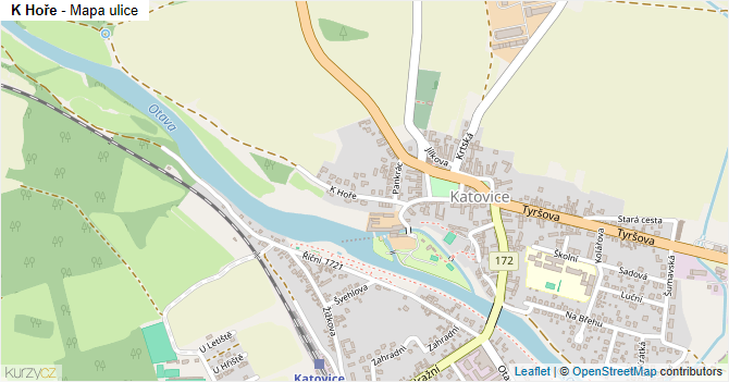 K Hoře - mapa ulice