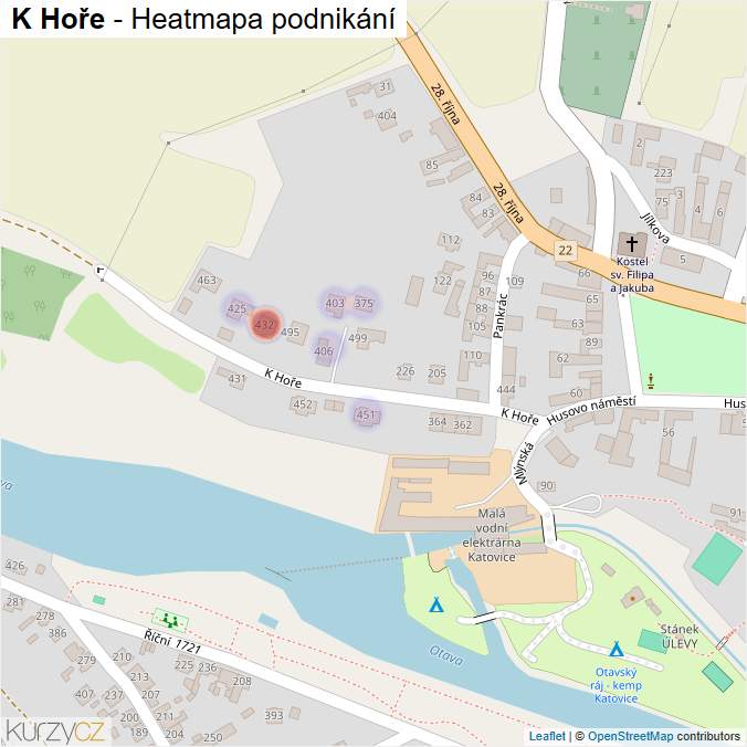 Mapa K Hoře - Firmy v ulici.