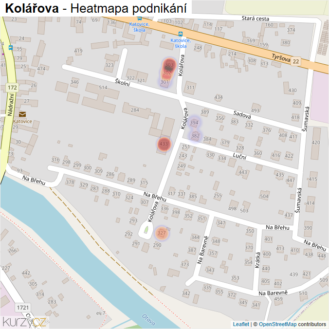 Mapa Kolářova - Firmy v ulici.