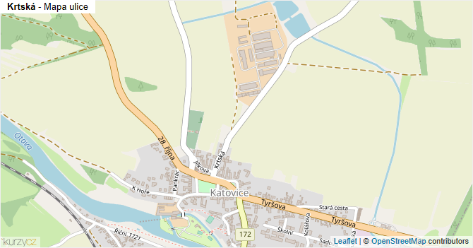Krtská - mapa ulice