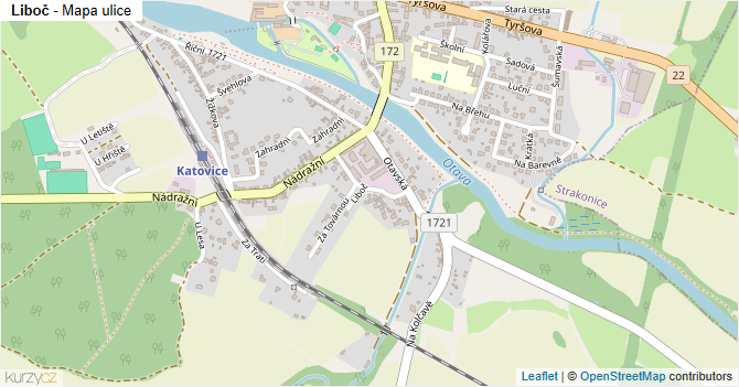 Liboč - mapa ulice