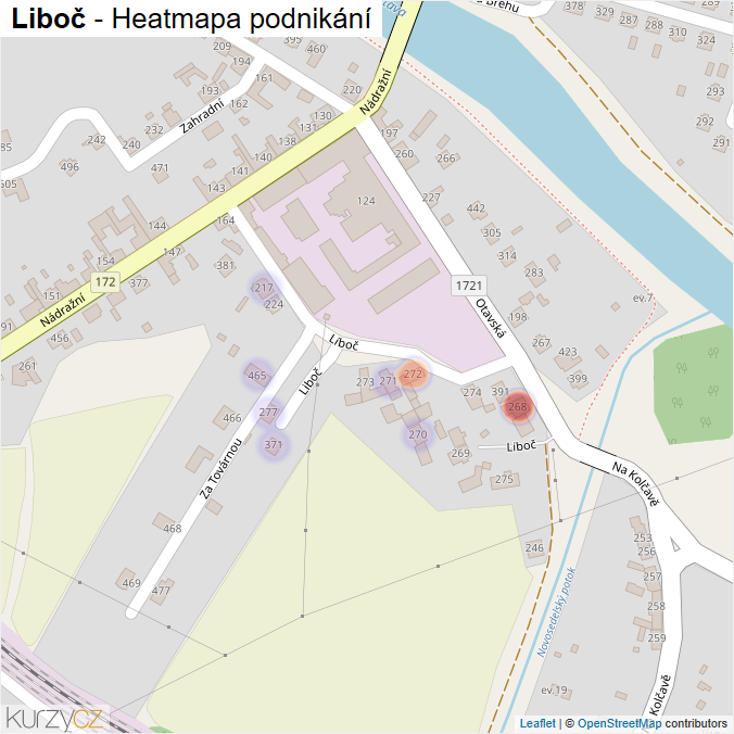 Mapa Liboč - Firmy v ulici.