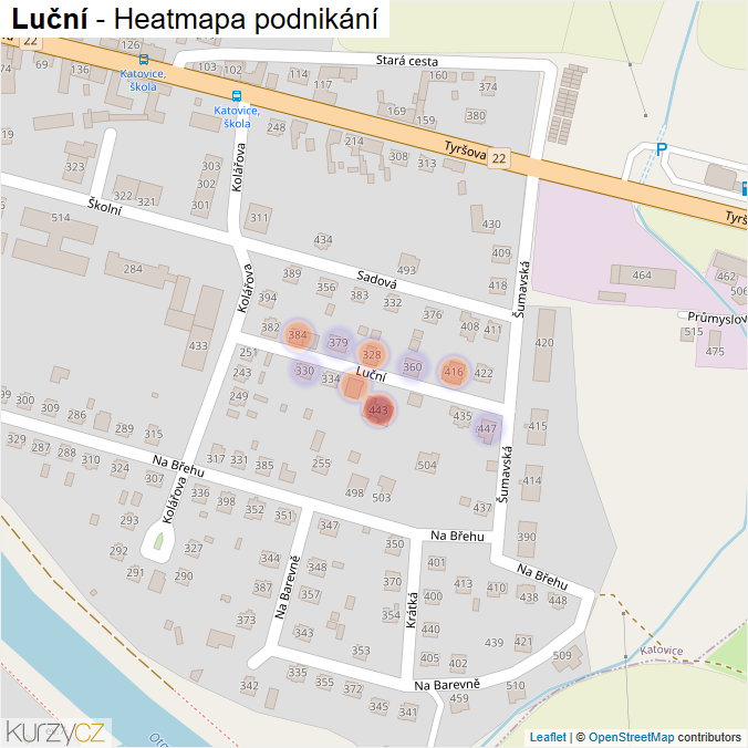 Mapa Luční - Firmy v ulici.