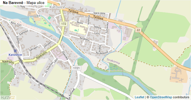 Na Barevně - mapa ulice