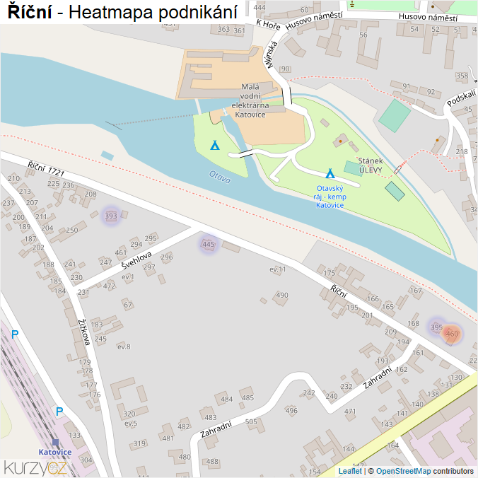 Mapa Říční - Firmy v ulici.