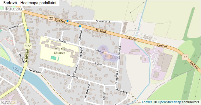 Sadová - mapa podnikání