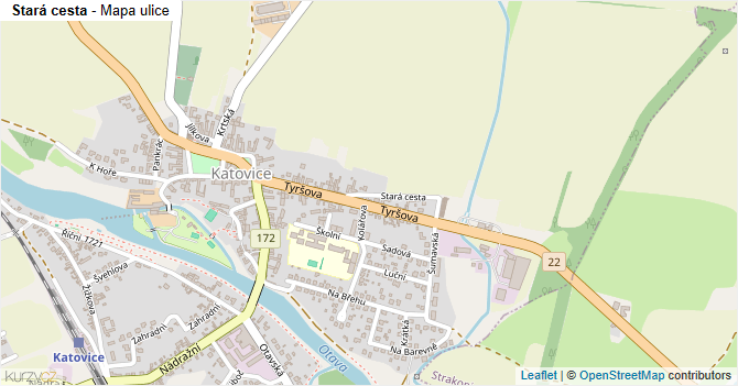 Stará cesta - mapa ulice