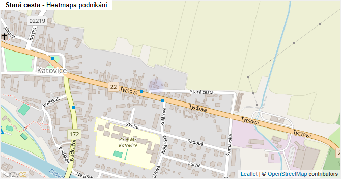 Stará cesta - mapa podnikání