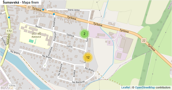 Šumavská - mapa firem