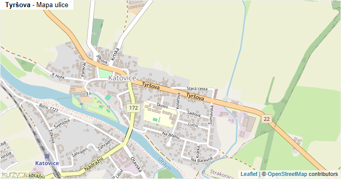 Tyršova - mapa ulice