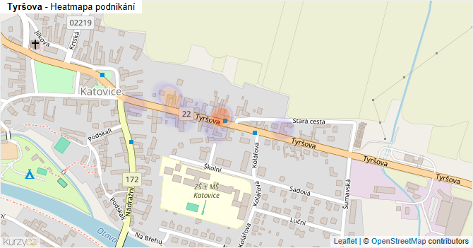 Tyršova - mapa podnikání