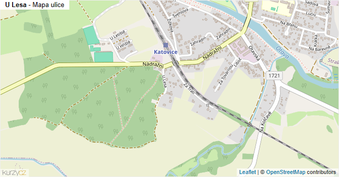 U Lesa - mapa ulice