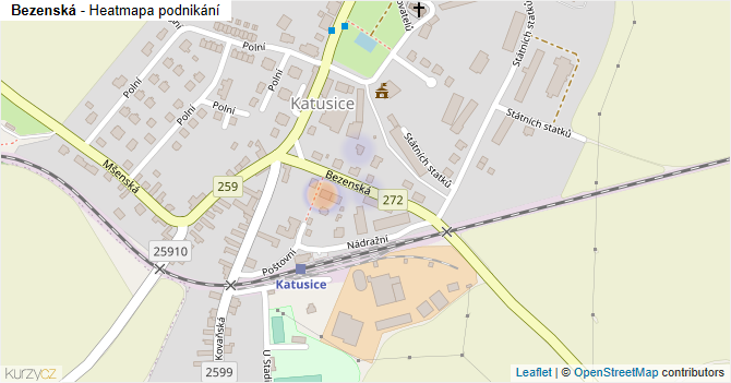 Bezenská - mapa podnikání