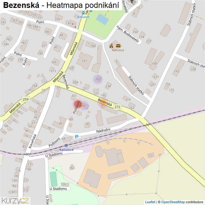 Mapa Bezenská - Firmy v ulici.
