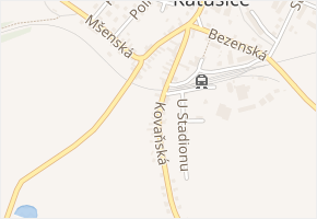 Kovaňská v obci Katusice - mapa ulice