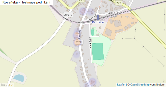 Kovaňská - mapa podnikání