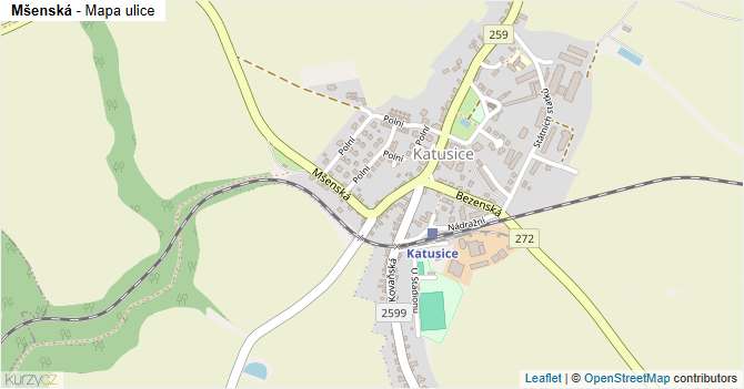 Mšenská - mapa ulice
