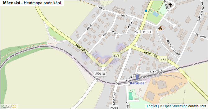 Mšenská - mapa podnikání
