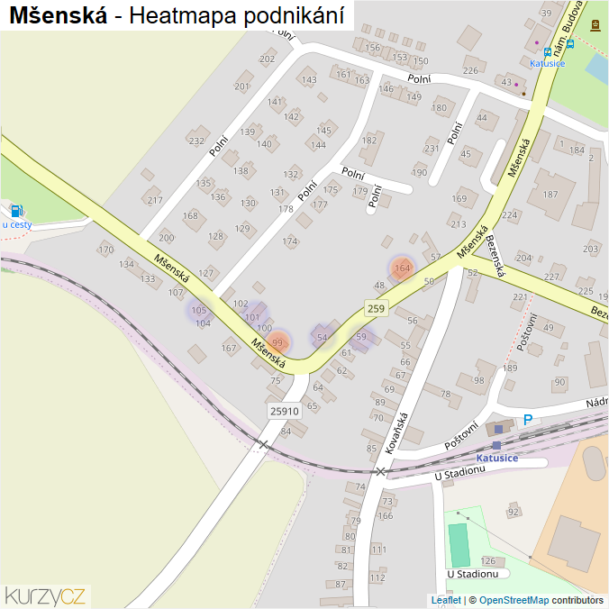 Mapa Mšenská - Firmy v ulici.