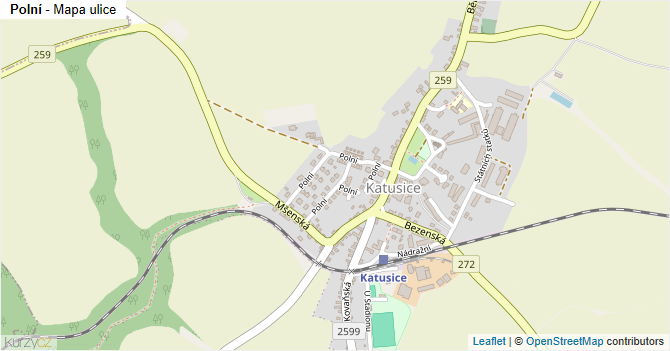 Polní - mapa ulice