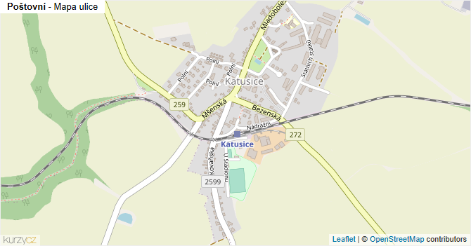 Poštovní - mapa ulice