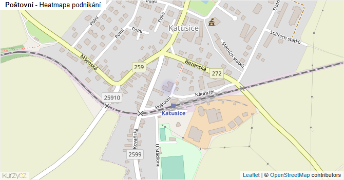 Poštovní - mapa podnikání