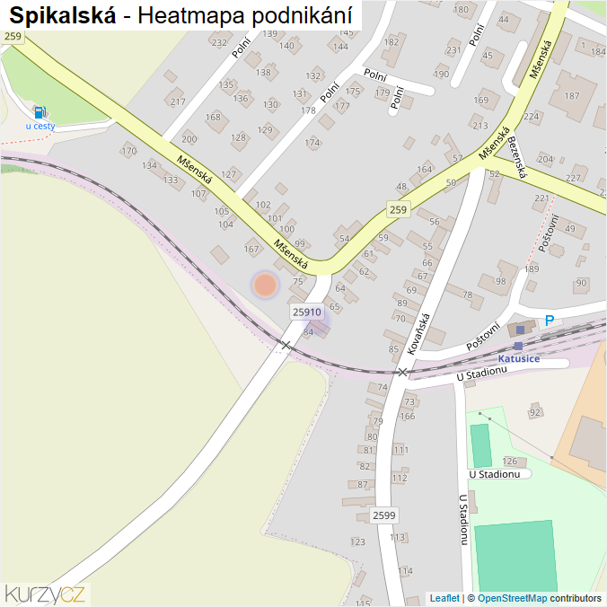 Mapa Spikalská - Firmy v ulici.