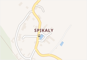 Spikaly v obci Katusice - mapa části obce