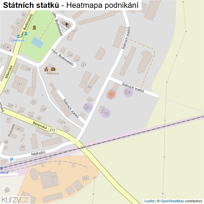 Mapa Státních statků - Firmy v ulici.