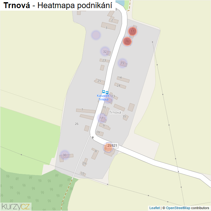 Mapa Trnová - Firmy v části obce.