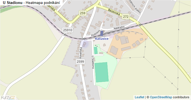 U Stadionu - mapa podnikání