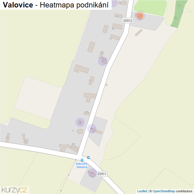 Mapa Valovice - Firmy v části obce.