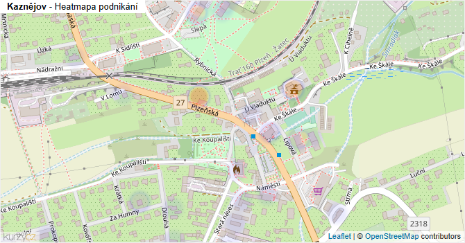 Kaznějov - mapa podnikání