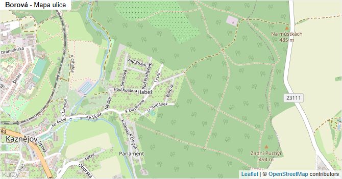 Borová - mapa ulice