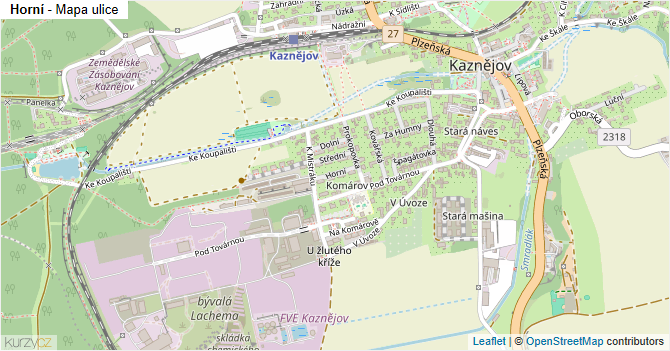 Horní - mapa ulice