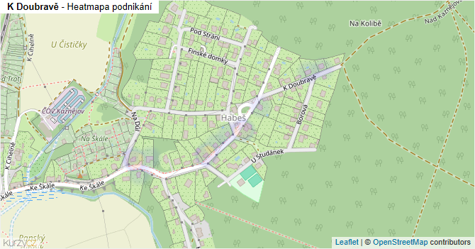 K Doubravě - mapa podnikání