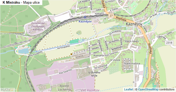 K Mistráku - mapa ulice