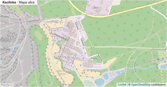 Kaolinka - mapa ulice