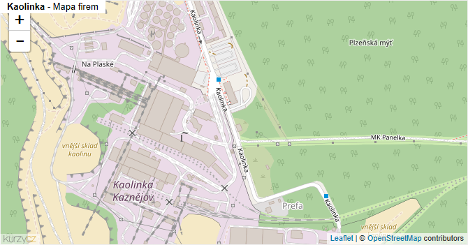 Kaolinka - mapa firem