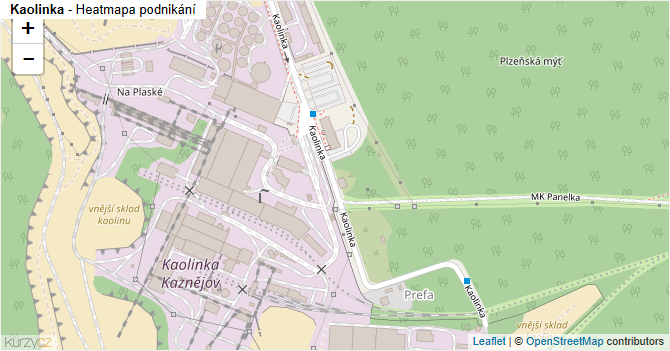 Kaolinka - mapa podnikání