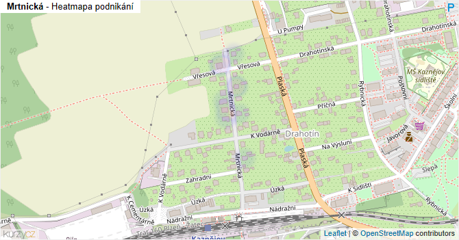 Mrtnická - mapa podnikání